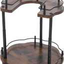 12-Inch Spice Rack Lazy Susan, 2-Tier Height Adjustable Revolving Spice Organization for Cabinet for Kitchen Cabinet, Pantry, Countertop, Dining Table, Bathroom (Black, Dark Brown)