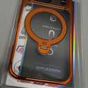 CASEKOO 360 Spin Magnetic Stand for iPhone 17 Pro Case with [Fit for MagSafe][17FT Military Protection] Slim Polished Frame Titanium Alloy Sturdy Stand 6.3", Glossy Cosmic Orange