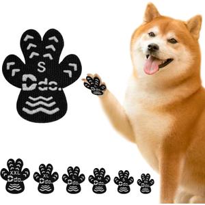 Anti-Slip Dog Paw Protector Pads, Dog Paw Stickers 12 Sets(48 Pcs) Black, for Pets Senior Dogs with Traction on Hardwood Floor, Non-Slip Dog Grips Dog Shoes Boots Socks ReplaceS