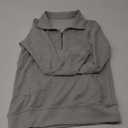 Women's Half Zip Sweatshirts Casual Long Sleeve Fleece Oversized Quarter Zip Pullover Tops With Pockets S