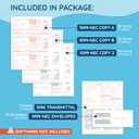 Blue Summit 1099 NEC Forms 2025 with Envelopes, 25 2025 1099 NEC Tax Forms, 4 Part Kit, Compatible with QuickBooks and Accounting Software, 25 Self Seal Envelopes with 3 1096 Included