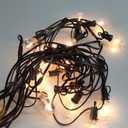Brightown Outdoor String Lights - Connectable Dimmable LED Patio String Lights with G40 Globe Plastic Bulbs, All Weatherproof Hanging Lights for Outside Backyard Porch (50 ft - 25 LED Bulbs) (Black)