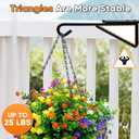 2Pack Adjustable Vinyl Fence Hooks Fit Fence Widths 0.75-3 Inch, Heavy Duty Vinyl Fence Plant Hangers for Hanging Plant Bird Feeders, Lights, Basket Over the Fence Hanger for Hanging Plant Outdoor