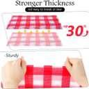 12 Pack Plastic Checkered Tablecloth, 54 x 108 Inch Disposable Waterproof Picnic Table Cover for Camping Outdoor, Rectangle Party Table Cover for Party Picnic Farm Birthday Wedding (Red, Black)