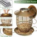 Bird Feeder for Outdoors, Funnel Style Wild Finch Feeders for Outside Hanging Courtyard Bird Watching, Metal Birdfeeder with Lid Fixing Buckle, 3Lbs Capacity