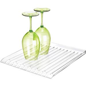 iDesign Forma BPA-Free Plastic Dish Drainer - 12" x 14.25" x 1.5", Clear (Set of 1, Drainboard)