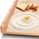 Wooden Pastry Board, Cutting Board with Counter Edge, Reversible Kneading Board for Rolling Dough Bread, Chopping Board with Lip 24X 15.8 in (bamboo D)