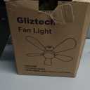 Canopy Fan 20'', 20000mAh Portable Outdoor Ceiling Fan with Light with Remote Control and Extension Hook, Easy Operation Battery Powered Fan Light for Gazebo, Tent, Patio, Camping (White)