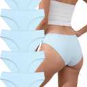 Womens Underwear Cotton, Panties for Women Breathable, Full Coverage Bikini Underwear, Low Rise, 5-Pack (Medium, Multicolor - Light Blue)