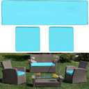 3 Pcs Outdoor Cushion Covers Patio Cushion Replacement Covers 2 Covers 18 x 18 x 2 and 1 Cover 42 x 18 x 3 for Patio Furniture Outdoor Washable Water Resistant for Couch Garden Sofa (Teal Blue)