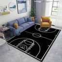Home Area Runner Rug Pad Basketball Court with Black in Thickened Non Slip Mats Doormat Entry Rug Floor Carpet for Living Room Indoor Outdoor Throw Rugs, Multi9, 4'x5'3''120cm*160cm