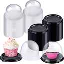 50 Pieces Clear Individual Cupcake Container Cupcake Carrier Holder Box Single cake Boxes Bags Cake Cups with Lid for Wedding Display Muffin Party Disposable Cookies