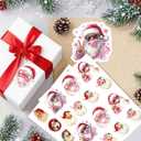Santa Stickers for Envelope Seals Cards Making Crafts, Santa Face Holiday Large Christmas Stickers for Gift Bags Label Card Baked Goods Presents Bag (santa155)