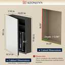 Keonjinn Black Medicine Cabinet with Mirror 14" x 18", Adjustable Shelves