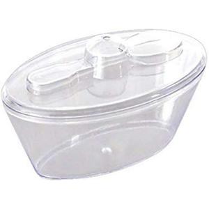 Kaya Premium 4 oz Clear Oval Disposable Plastic Mini Cups with Lids & Spoons (Pack of 12) - Elegant & Convenient Serving Solution - Perfect for Parties, Tastings, & Catering Events