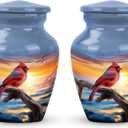 Red Cardinal Bird Urns for Human Ashes Adult Male & Female - Small Keepsake Urn for Human Ashes Adult Woman - Memorial Decorative Urn 3 Inch 2 Pcs