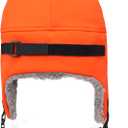 Trapper Hat for Men Women Waterproof Winter Warm Baseball Cap with Ear Flaps and Mask (Orange)