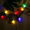 C7 Bulbs Classic Christmas Lights - 50 LED 31ft Strawberry String Light - Extendable 8 Modes Funtion with Timer Fairy Lighting for Outdoor, Indoor, Party, Home, Tree Decorations (Multicolor)