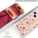 Compatible with iPhone 15 Plus Case Designer Cute Clear for Women,Cool Transparent Silicone Phone Cases Cover - Yellow Wild Flowers Plants