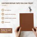 TIANLDD Leather Repair Tape,16 x 80 Inches Self Adhesive Leather Repair PatchLeather Repair Kit for FurnitureCouches,Car Seats,Cabinets,Handbags(Brown-Litchi Grain)