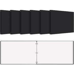 6 Pcs 11 x 17 3 Ring Binders Black 11" x 17" Round Ring Binders Large Folder for Pressboard Presentation, Reports, Proposals, Documents(0.5 Inch)