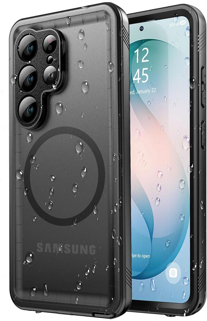 SPORTLINK for Samsung Galaxy S26 Ultra Case, IP68 Waterproof Dustproof Military 360 Full Body Heavy Duty Shockproof Protective with Camera Screen Protector S 26 Phone Front Back Cover 6.9" Mag/Black