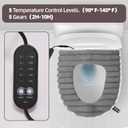 Heated Toilet Seat Cover,USB Powered Toilet Seat Warmer with Charger,5-Speed Adjustable Temperature and Timing Function,Levels Toilet Seat Cover with Soft Plush Fabric,Easy To Clean (Gray)