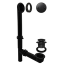 Westbrass 593144-62 14" Black Tubular Bathtub Waste & Overflow Assembly with with Tip-Toe Drain Plug and 2-Hole Faceplate, Matte Black