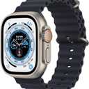 Apple Watch Ultra [GPS + Cellular 49mm] Titanium Case with Midnight Ocean Band, One Size