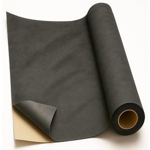 Self-Adhesive Suede Decorative Film for Car - Headliner/Dash/Door/Trunk | Stretchable & Scratchproof Ultra-Fiber Leather | DIY Peel & Stick 10"x59" Dark grayk Pro-Grade Curved (Dark Gray, 10"x59")