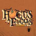 Halloween Shirts for Women Hocus Focus T-Shirt Halloween Pumpkin Tee Tops (Brown)