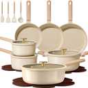 CAROTE 22Pcs Pots and Pans Set Non stick, Ceramic Cookware Set, Non-toxic Kitchen Cooking Set, PFAS and PFOA Free