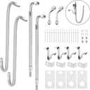 Dually Valve Stem Extenders Kit, Stainless Steel Braided Valve Stem Extension fits 16" to 19-1/2" Dual Wheels Tire Valve Extension for Most Cars Motorhome RVs Trailers Trucks