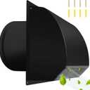10 inch Steel Hooded Wall Vent with Screen & Damper, Black