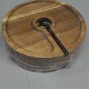 Mini Charcuterie Board with Wine Holder, Wine Glass Charcuterie Topper, Wine Gifts Accessories, Cheese Appetizer Plates for Wine Party Bars Restaurants, 7.1'' Set of 4, Acacia Wood