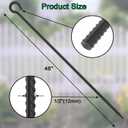 48 Inch Rebar Stakes 1/2" Diameter 6 Pack, Heavy Duty Steel Ground Anchors with Loop, Extra Long Stakes for Temporary Fencing, Tree Support, High Wind Areas, Industrial Use, Black