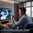 Wireless Headphones for TV Watching, TV Headphones Wireless for Seniors with Versatile Transmitter Charging Dock, Instant Audio Sync, 60-Hour Playtime, Perfect for Parents & Seniors, Black