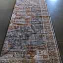 8x10 Area Rugs for Living Room, Vintage Washable Rug with Non-Slip Backing, Stain Resistant Large Area Rug for Dining Room, Soft Rugs for Bedroom (Grey/Brown/Tan, 8'x10') 