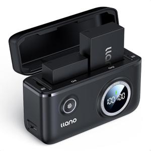 llano 2-Pack NP-W126S Batteries and 18W Fast Dual USB Charger for Fujifilm X100VI, X100V, XM5,X-E5,4,X-S10, X-T30, 30II, X-T3, X-Pro3, X100F, X-A7, and More, with Smart Display and Magnetic Snap Cover (Black)