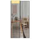 LJZOPU Magnetic Mesh Screen Door Curtain, Heavy Duty Polyester Material, Hands Free Entry and Self Sealing Design Keep Bugs Out, Pet and Kid Friendly, Easy Install, Black, 30" x 80"