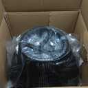 LEWIS&WAYNE Small Outdoor Side Table Patio 20 H Woven Rope Hourglass End Table with Glass Top Round Coffee Table for Living Room Outdoor Patio Backyard Poolside(Black)