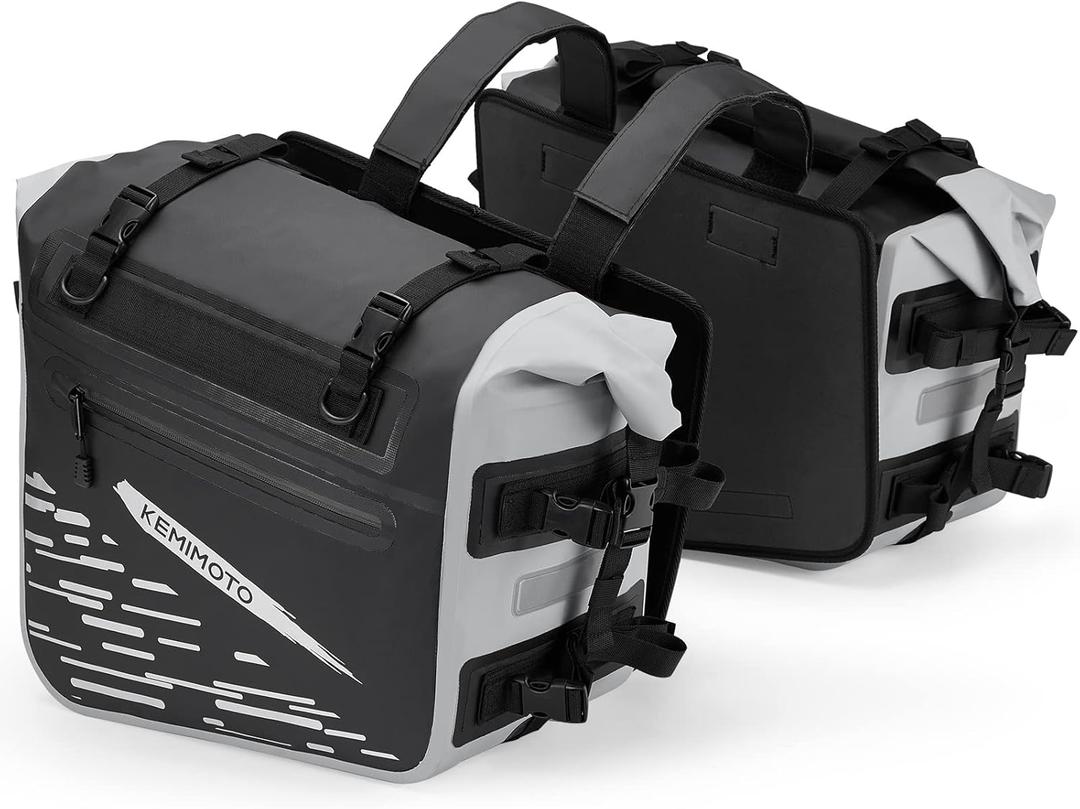 KEMIMOTO Motorcycle Saddlebags 70L (35L*2) Dual Sport Adventure Saddle Bags Motor Travel Luggage Bag Motorbike Dirt Bike Motorcycle Pannier Bags Side Bag