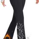 SEVEGO Tall Women's 32/34/36 Fleece Lined Flare Leggings Water Resistant Winter Thermal Bell Bottom Yoga Pants 3 Pockets (Medium, Black)