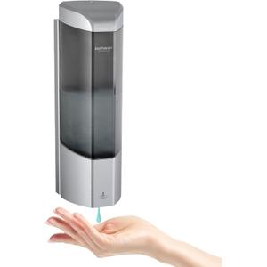 Automatic Soap Dispenser, Wall Mounted Liquid Soap Dispenser 24.6oz/700ml with Infrared Sensor, Touchless Battery Operated Hand Soap Dispenser with 3 Adjustable Soap Levels for Bathroom (Silver)