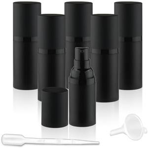 DynnnDy 4 Pack 15ml/0.5oz Plastic Airless Lotion Sample Jars Plastic Vacuum Pump Bottles Refillable Cosmetic Containers for Cream,Essential Oil,Liquid Foundation,Essence,Gel,Moisturiser