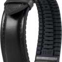 BINLUN Leather Watch Band 22mm Quick Release Premium Oil Wax Leather and Breathable Silicone Hybrid Watch Bands Replacement Strap for Men Women (Black-Black Buckle)