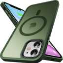 Ultra Strong Magnetic for iPhone 11 Case, Military Grade Drop Protection, Compatible with MagSafe, Shockproof Anti-Scratch Translucent Matte Slim Fit Stylish Phone Protective Cover 6.1",Midnight Green