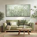 Framed Floral Wall Art Green botanical Canvas 24"x48" Artwork plant print Nature Wall Decor for Home Living Room Bedroom Kitchen Office