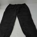 FAIABLE Heavyweight Fleece-Lined Joggers for Men, Winter Warm Washed Sweatpants Relaxed Fit Tapered Cuff & Drawstring Unisex (Black)