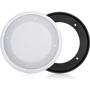 Facmogu 2PCS 6.5in Ceiling Speaker Grille Covers, White Round Commercial Ceiling Speaker Grill for 6.5 Inch Speaker, Speaker Decorative Ring DIY Speaker Accessory Part with 8 Mouting Screws